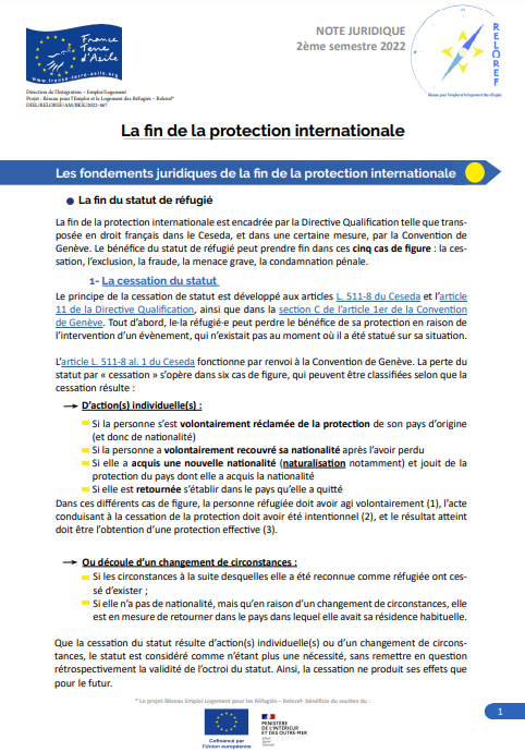 La fin de la protection internationale - fiche juridique