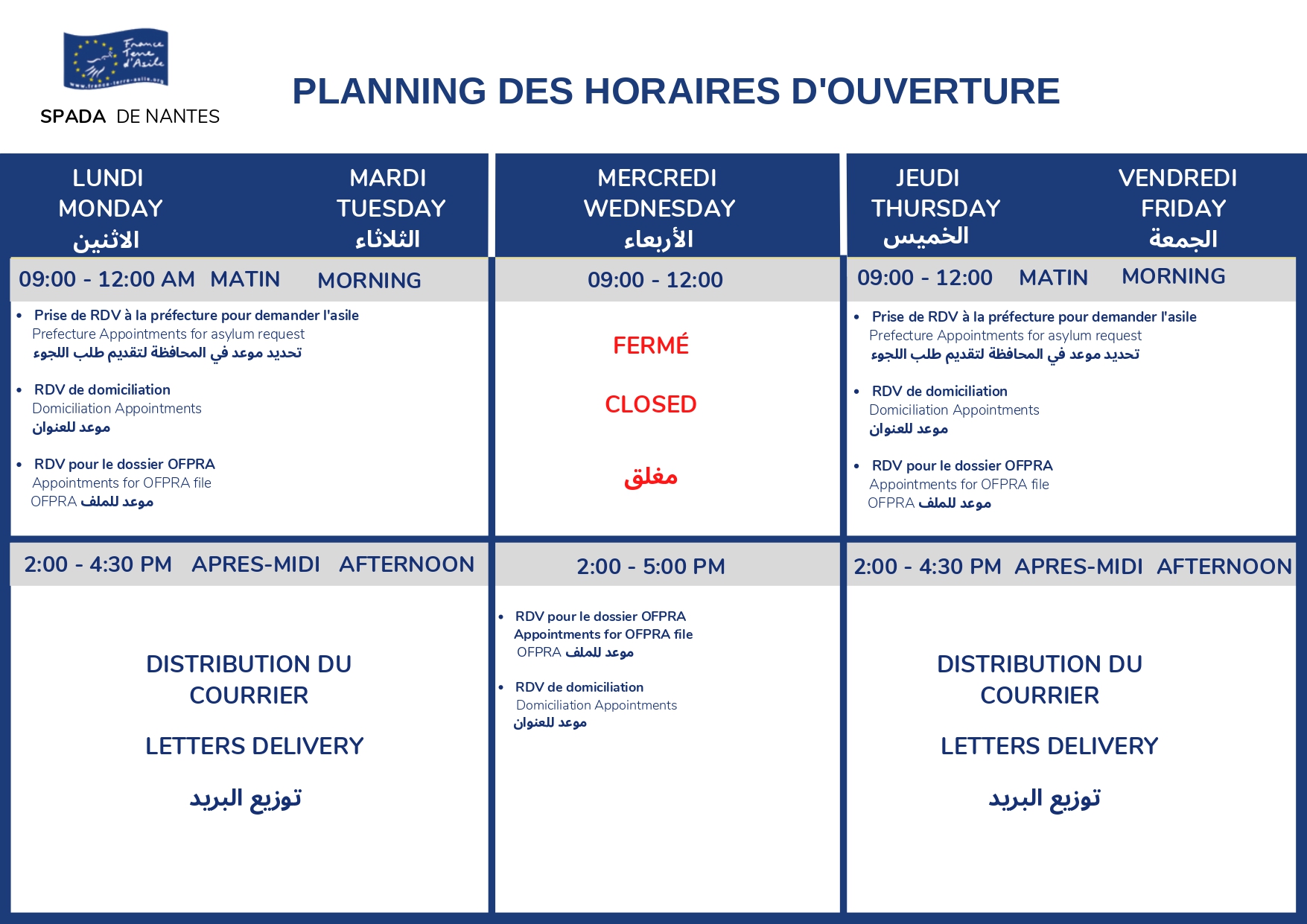 RE Contact communication Ajout du nouveau planning sur le site Page 1